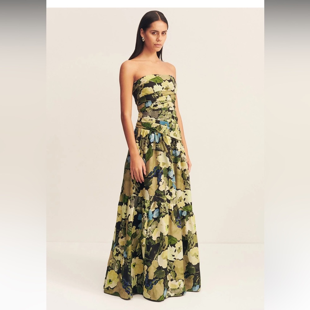 Shona Joy Weyes Tiered Strapless Maxi Dress